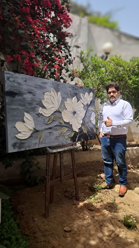 تابلو دکوراتیو نقش برجسته گل