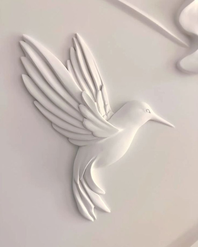 گچبری مینیمال پرنده ابعاد 60*80 کد099